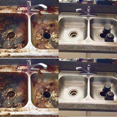 Before/after sink cleaning