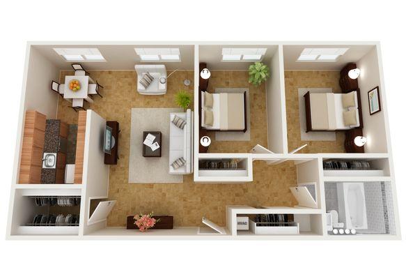 2 Bedroom Standard Floorplan