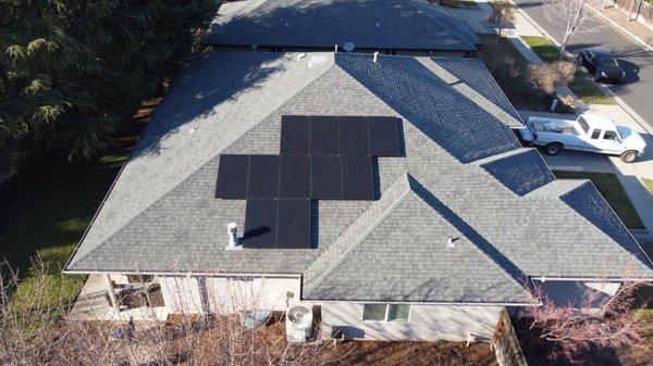 Aerial view of solar array