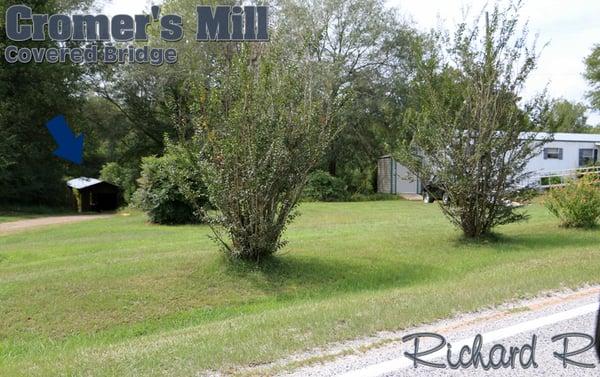 The bridge is just behind this house on the corner of Hwy 106 and Cromer's Bridge Road.