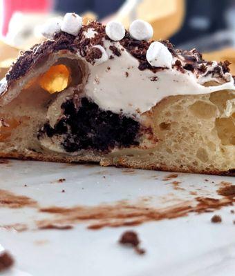 Inside of the hot chocolate kolache