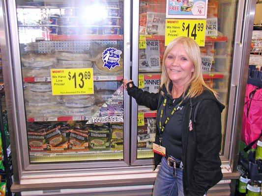 Donna the pie order lady at Lowe's Market in Boyd, TX.