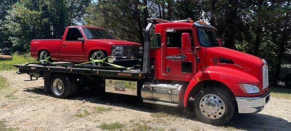 Towing a sweet little Chevy today.