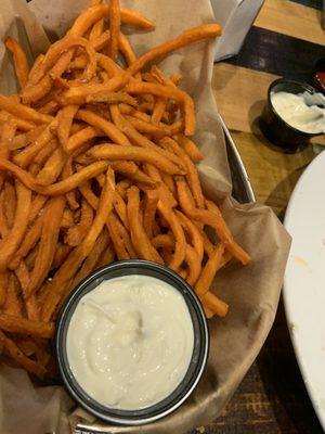 Sweet potato fries with garlic aioli