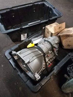 Transmission replacement on a Ford Econoline.