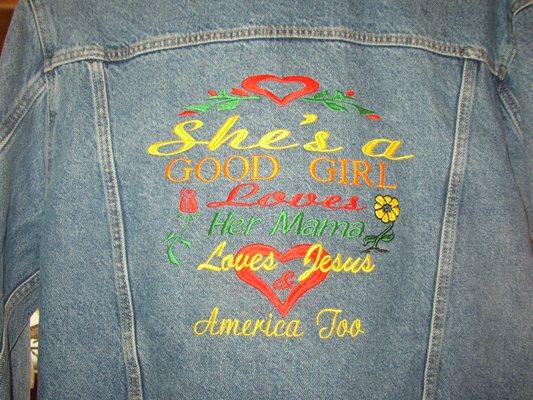 Embroidery on Jean Jackets