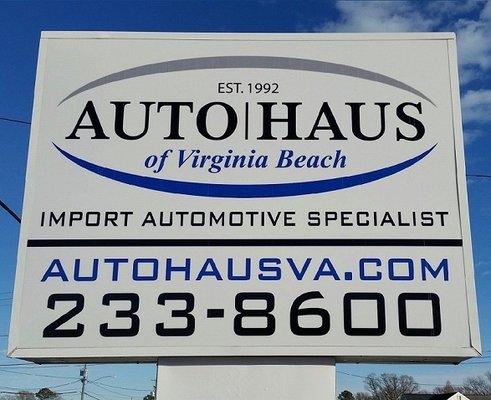 Auto Haus of Virginia Beach - Road Sign