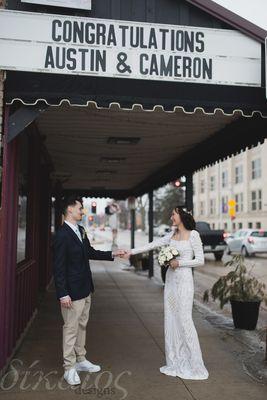 First look on their wedding day