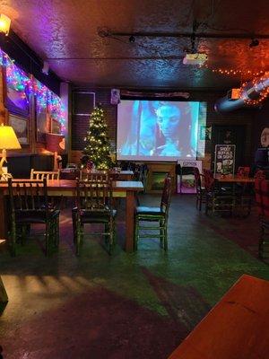 Decorated for Christmas at the Camp Bar!