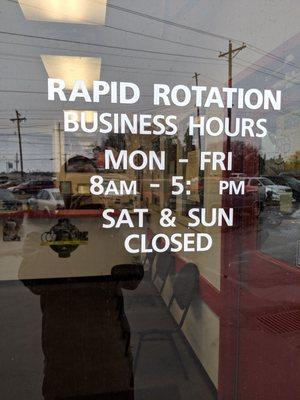 Business hours.