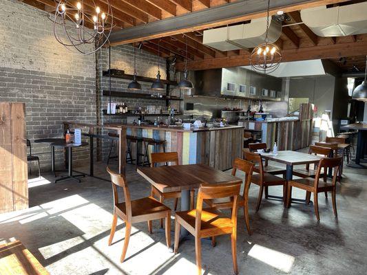 Kitchen and bar area