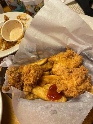 Chicken tenders and fries