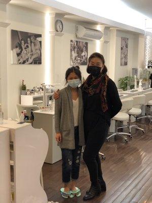 The owner and me in her gorgeous salon!  Spacious and clean.