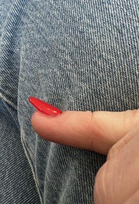 A human pinky nail, if you can believe that!