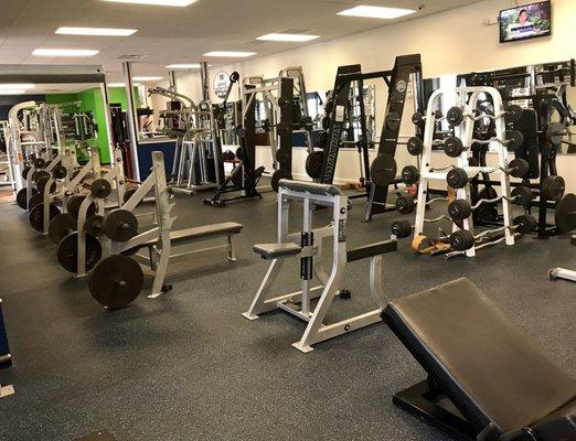 Great equipment, perfect spacing, clean, user friendly weight section.