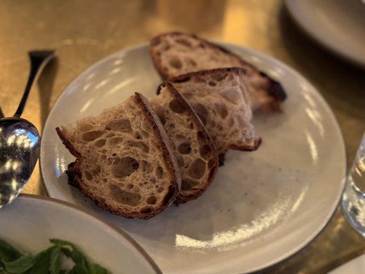 Bread served with burrata