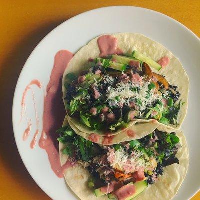 Veggie Tacos with Beet Chipotle Mayo