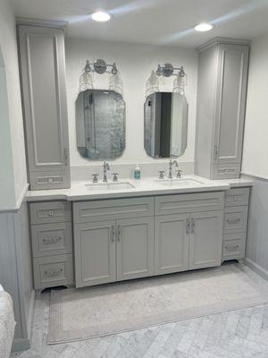 Vanity with hamper storage