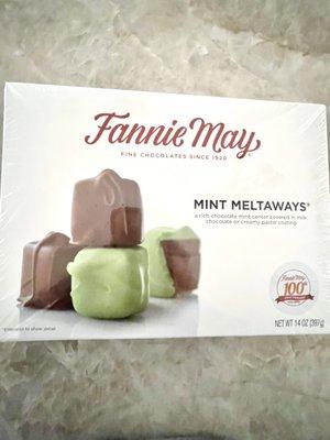 Fannie May's Legendary MINT MELTAWAYS  Milk Chocolates with a Mint Center & Creamy Green Pastels Celebrating their 100th Year in 2020