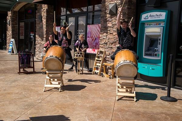 Las Vegas Kaminari Taiko group performed four sets just outside of our Henderson Branch.