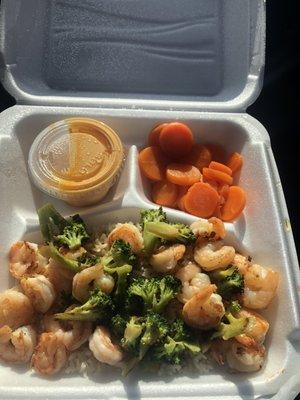 Shrimp/broccoli dinner takeout