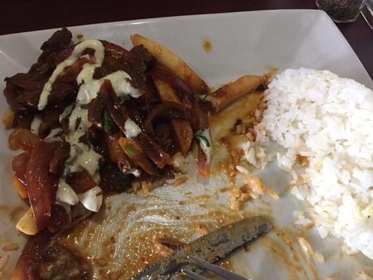 What was left my my Lomo Saltado