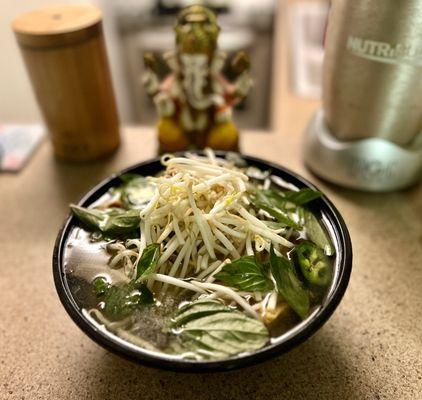 Tofu Pho with chicken broth