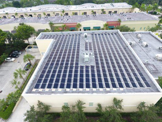 Commercial solar panel installation in Jupiter.