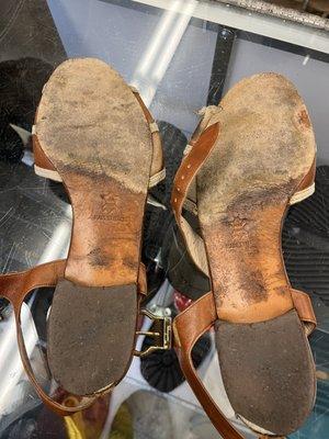 Ferragamo sandals - soles before