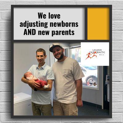 Baby and parents came in for an adjustment - 4 days after birth. Happy infant = happy parents