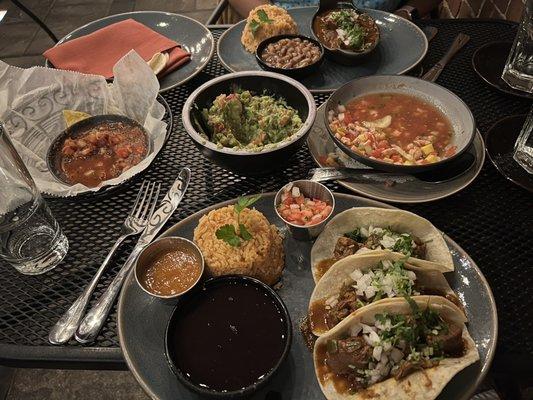 Carne Estofada tacos and Carne Estofada dinner