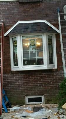 Installation of a Custom Pella Bay Window Through A Masonry Opening