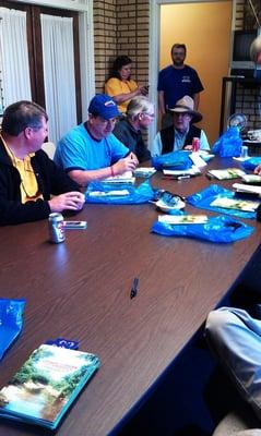 We have hosted several book signings by local authors.  This is a photo of the book signing for Gordon's Creek Anthologies wi...