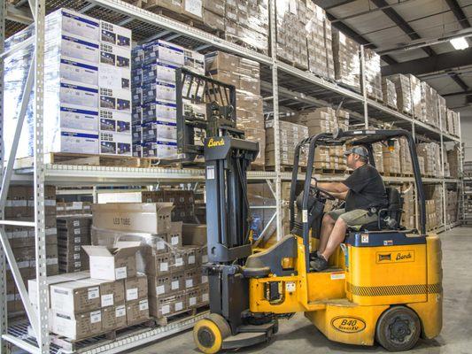 Forklift Inside Straits Warehouse