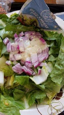 Garden Salad and Potato Bacon Soup