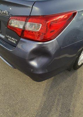 Dent before repairs