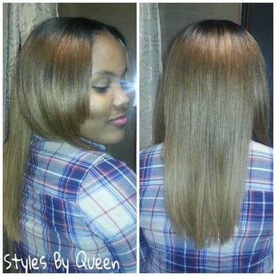 Partial sew in weave