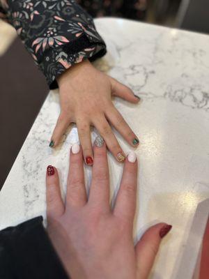 My daughter and I got our nails done for Christmas!