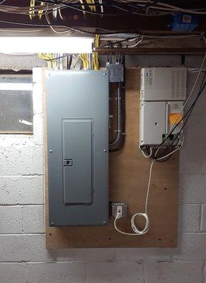 Small main panel and utility wiring after Alexander Electric