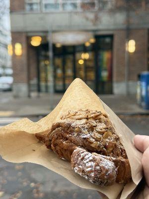 Twice baked almond croissant