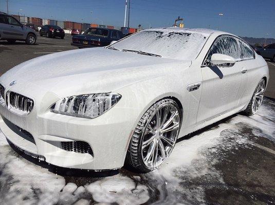 Routine bi-weekly maintenance wash on the BMW m6.