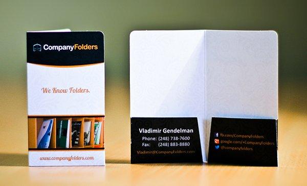 Presentation folder business cards