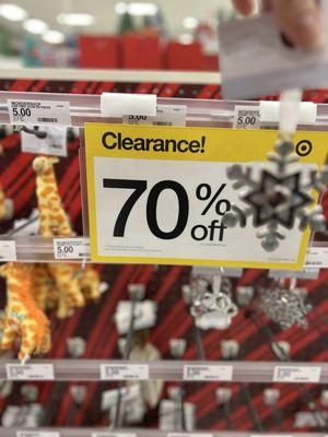 70% off ornaments