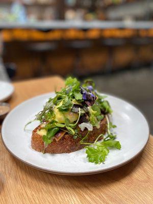 Smoked mushroom toast