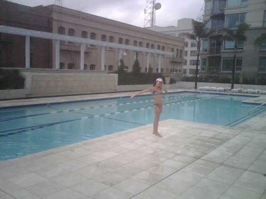 me being a dork at their olympic size pool...