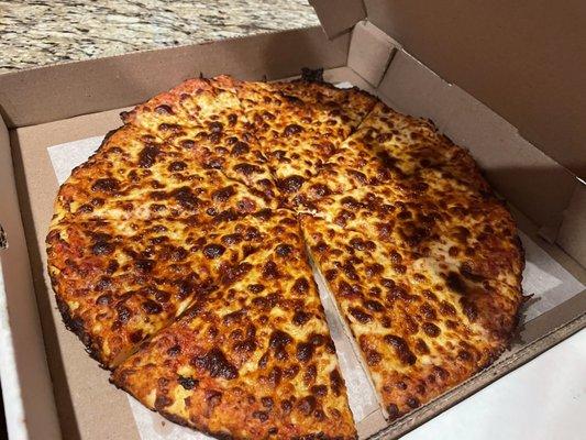 Lg thin crust cheese pizza -