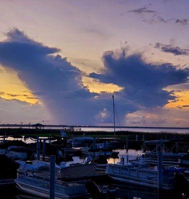 Sunset on the deck..followed by Disney fireworks in the distance!