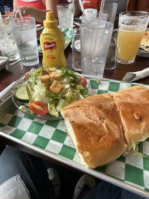 Cuban sandwich with side salad