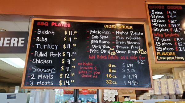 BBQ plates & sides menu