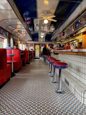 This is the inside of the diner.